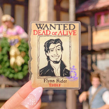 Load image into Gallery viewer, Flynn Rider Wanted Poster Tangled Transparent Sticker