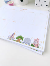 Load image into Gallery viewer, WDW Park Landmarks Undated *Weekly* Planner Notepad