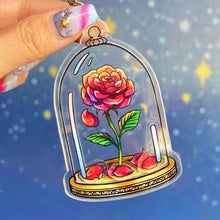 Load image into Gallery viewer, Enchanted Rose Acrylic SHAKER KEYCHAIN