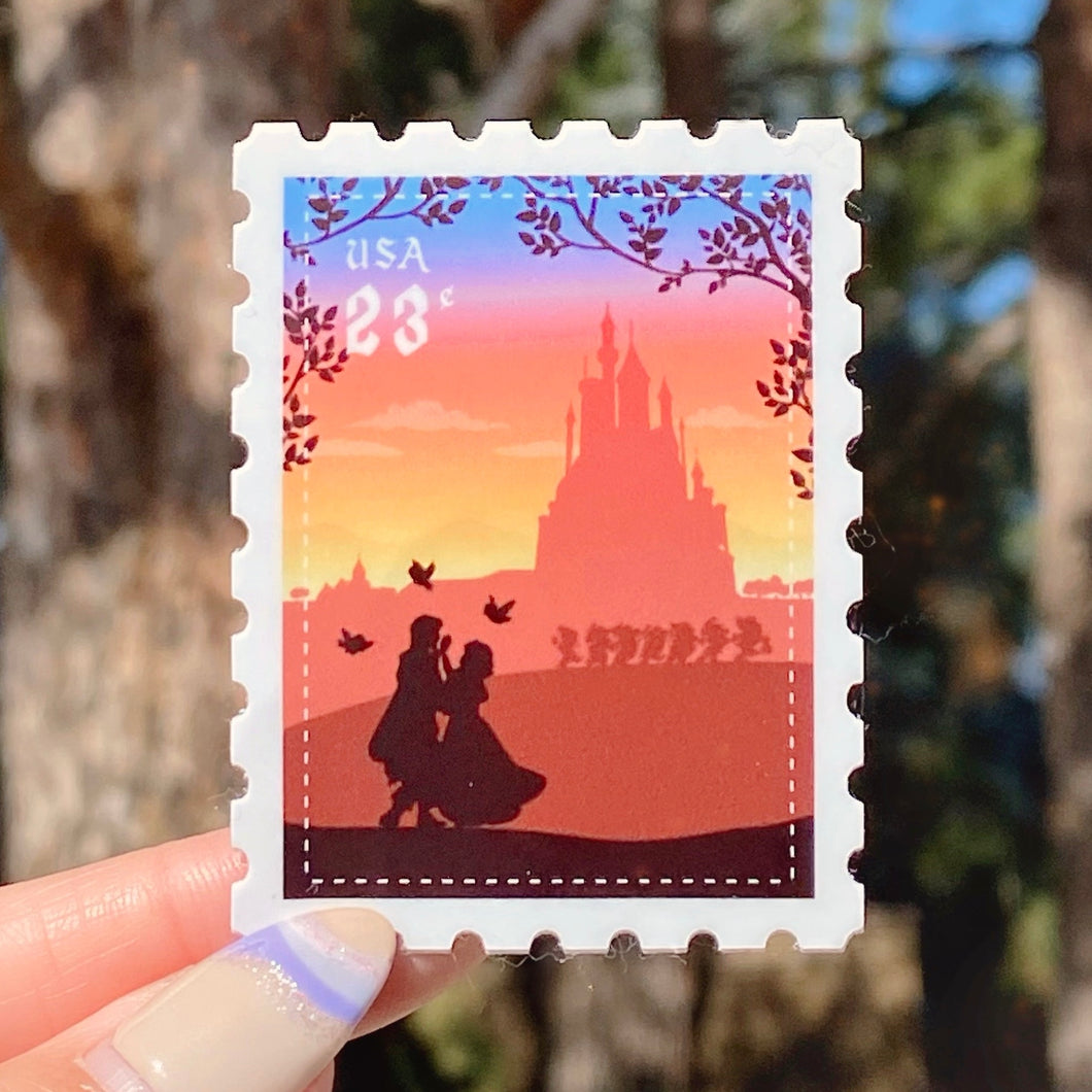 Snow White & The Prince Postage Stamp Sticker