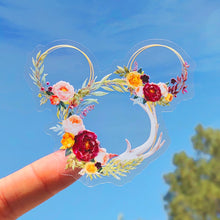 Load image into Gallery viewer, Rustic Red Boho Floral Wreath Transparent Stickers