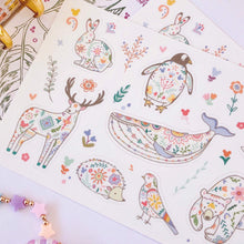 Load image into Gallery viewer, Hidden Mickey Scandinavian-inspired Animals Sticker sheet