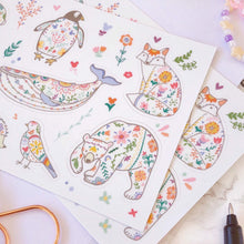Load image into Gallery viewer, Hidden Mickey Scandinavian-inspired Animals Sticker sheet