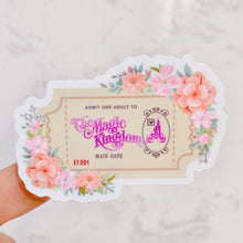 Load image into Gallery viewer, Magic Kingdom Retro Admission Ticket Sticker