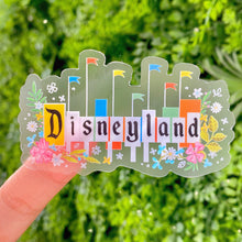 Load image into Gallery viewer, Vintage Disneyland Floral Sign Transparent Sticker