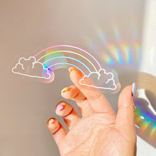 Load image into Gallery viewer, Hidden Mickey Pastel Rainbow Clouds Suncatcher