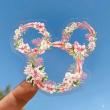 Load image into Gallery viewer, Pink Palms Tropical Floral Wreath Transparent Sticker
