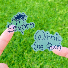 Load image into Gallery viewer, Pooh Bear Autograph Transparent Sticker