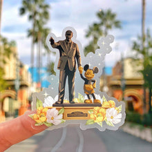 Load image into Gallery viewer, Partners Statue Floral Transparent Sticker
