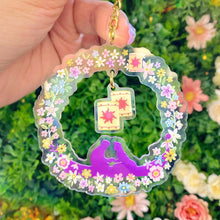 Load image into Gallery viewer, Floating Lanterns Floral Wreath Tangled Acrylic Charm