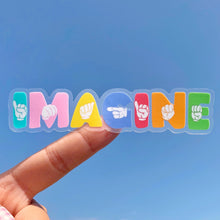 Load image into Gallery viewer, Imagine Mickey Sign Language Transparent Sticker