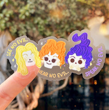 Load image into Gallery viewer, Hocus Pocus See No Evil Transparent Sticker