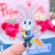 Load image into Gallery viewer, Officer with Nick Plushie Transparent  Sticker