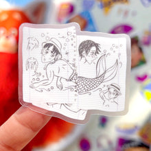 Load image into Gallery viewer, Merman Devon Doodle Transparent Sticker