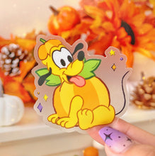 Load image into Gallery viewer, Spooky Pluto Pumpkin Transparent Sticker