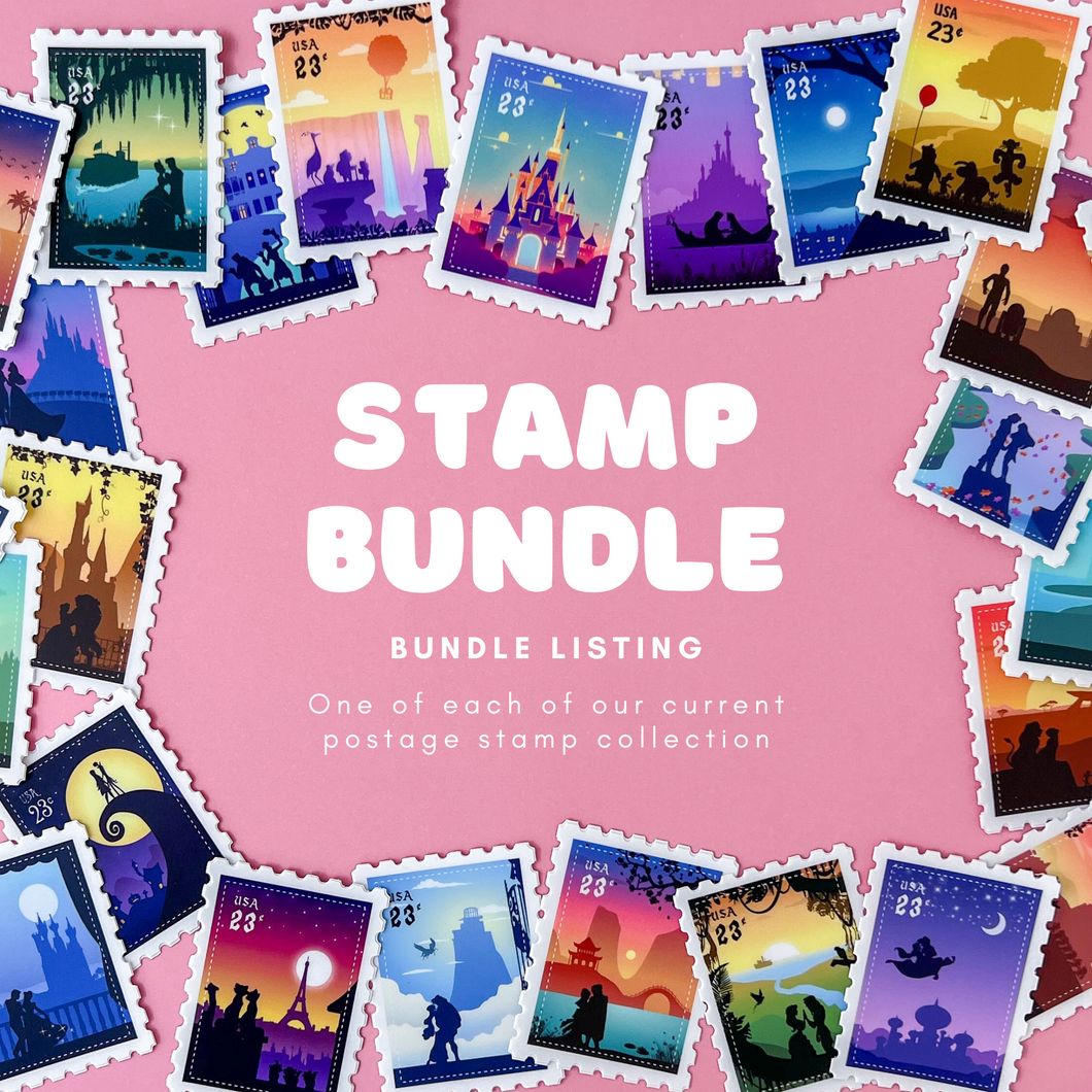 Entire Collection Postage Stamp Sticker Bundle (30 Total)