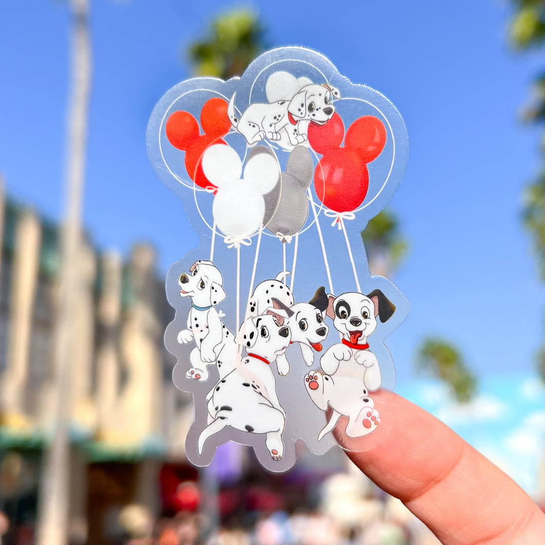 Dalmatian Puppies Mickey Balloon Transparent Sticker