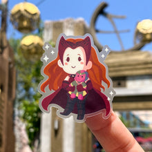 Load image into Gallery viewer, Scarlet Witch with Vision Plushie Transparent Sticker
