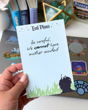 Load image into Gallery viewer, Evil Plans Villains Memo Notepad
