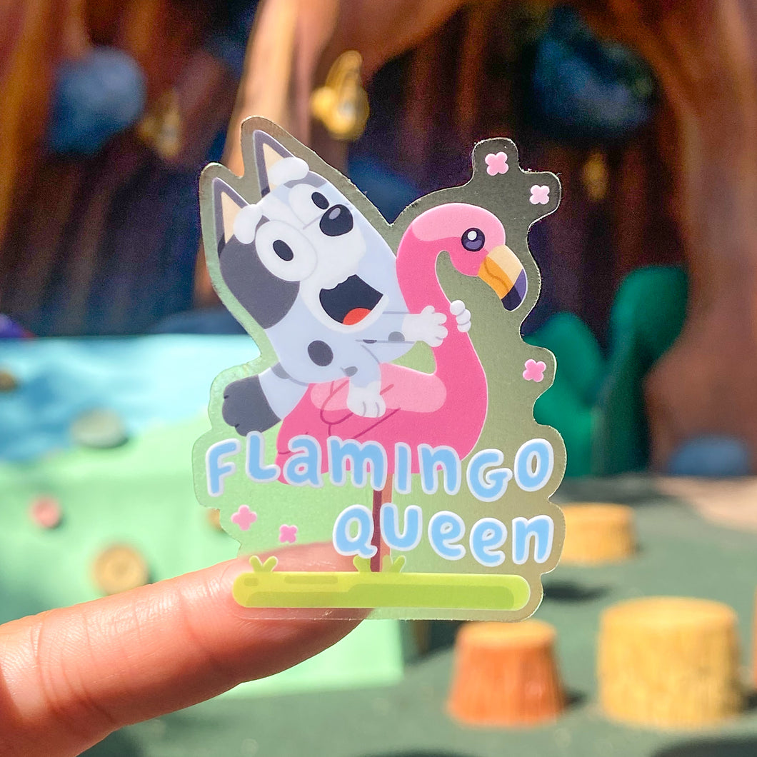Flamingo Queen Transparent Sticker