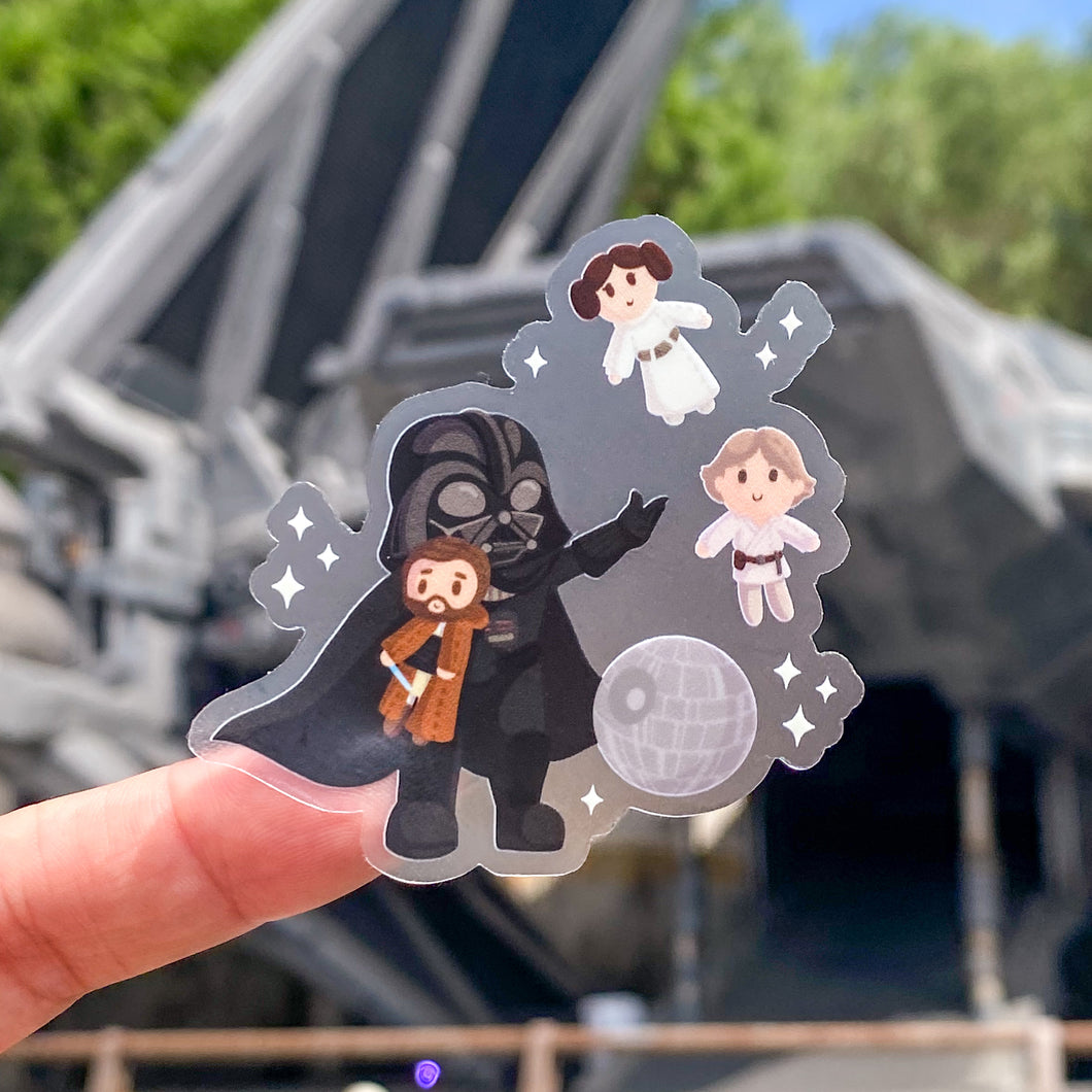 Vader Plushie Transparent Sticker