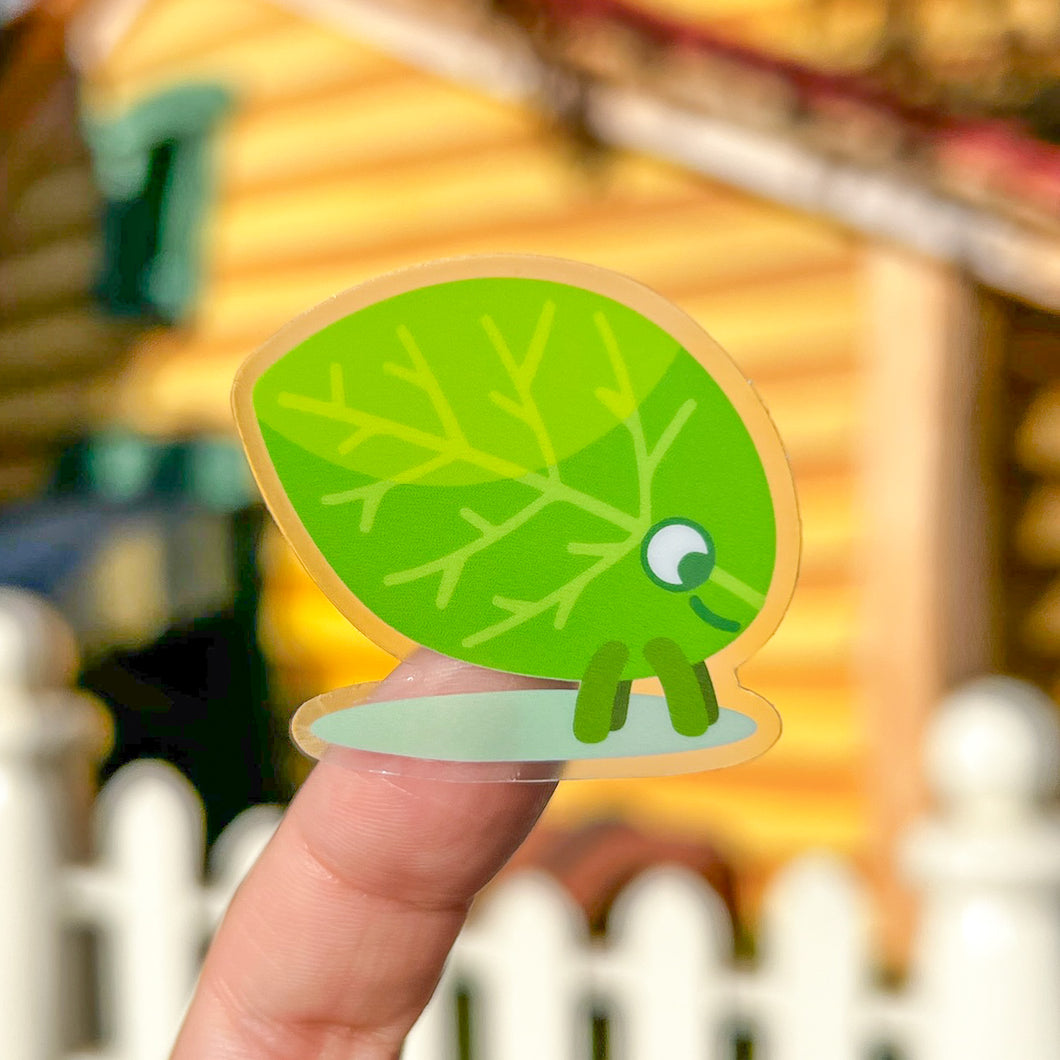 Walking Leafy Friend Transparent Sticker