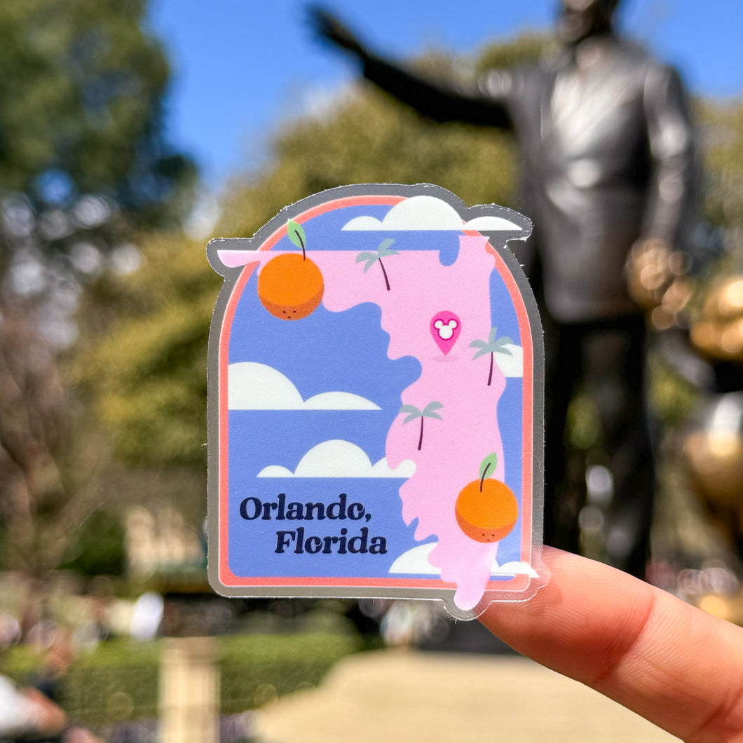 Orlando FL State Destination Transparent Sticker