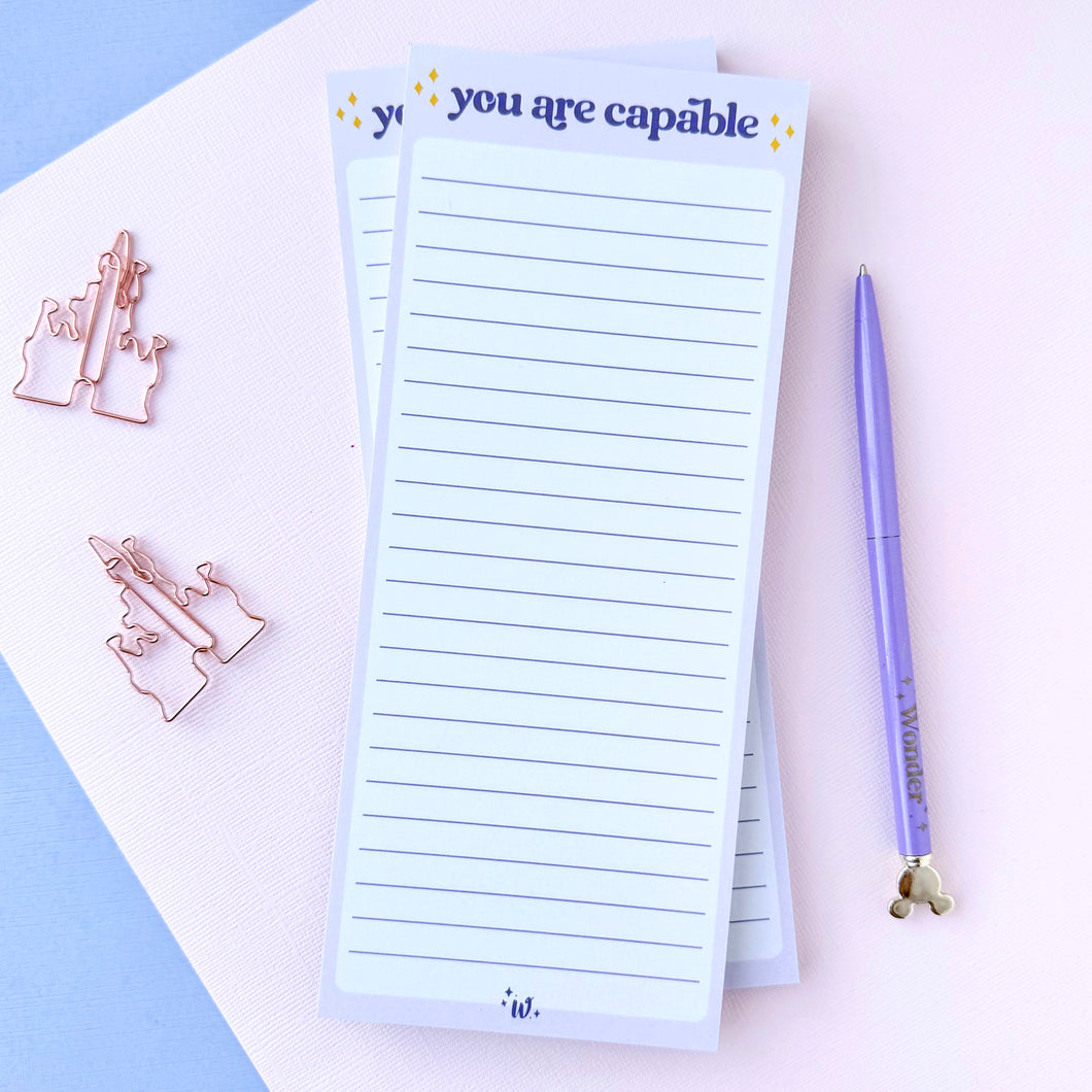 You Are Capable List Notepad
