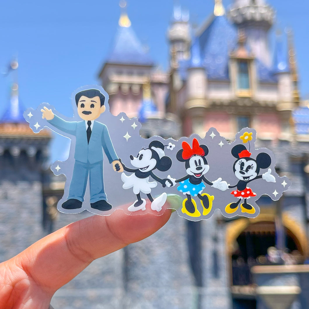 Walt with MINNIE Friends Through The Decades Transparent Sticker