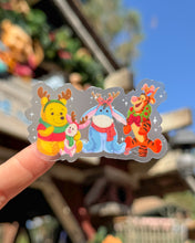 Load image into Gallery viewer, Pooh and Friends Christmas Reindeer Transparent Sticker

