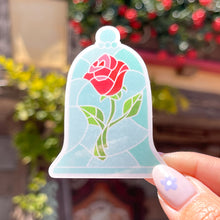 Load image into Gallery viewer, Enchanted Rose Stained Glass Transparent Sticker

