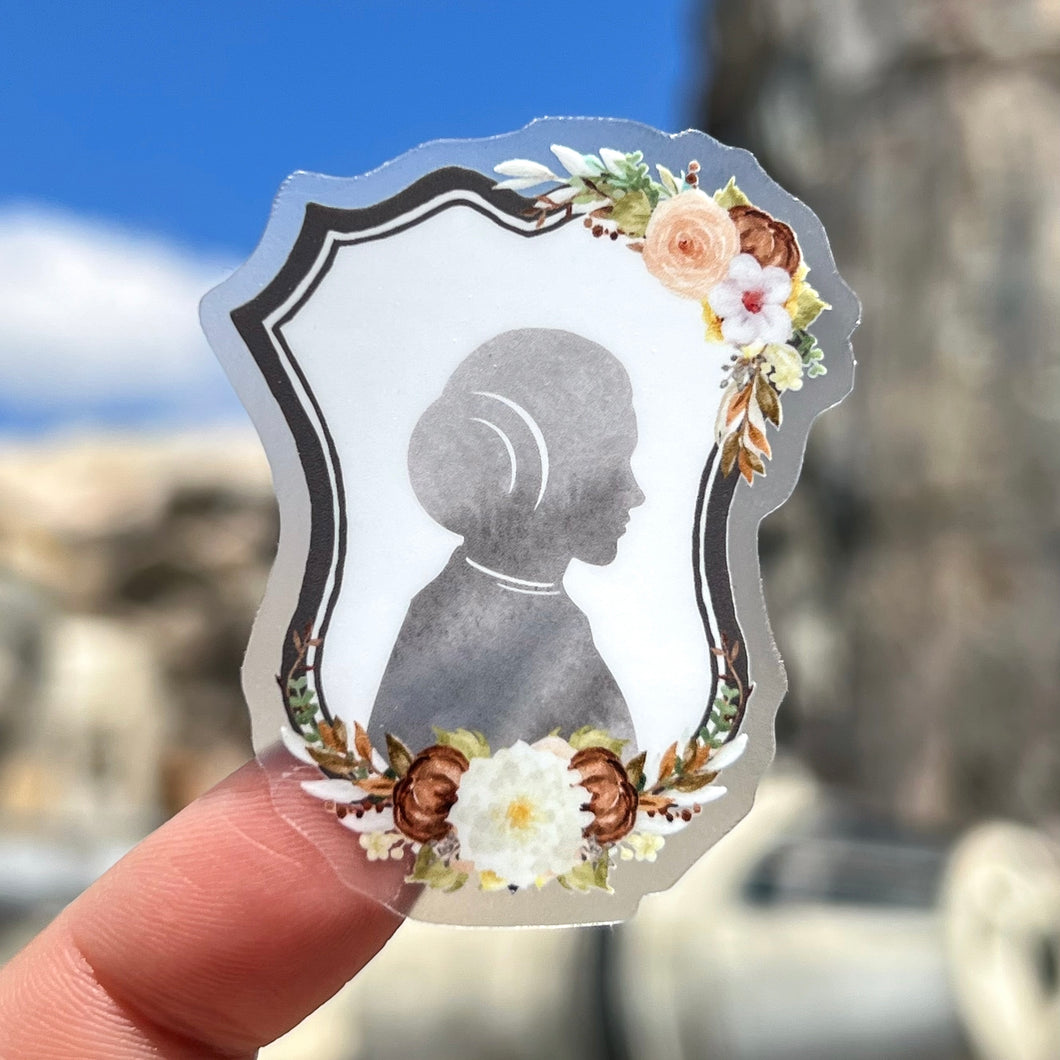 Princess Leia Floral Crest Transparent Sticker