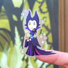 Load image into Gallery viewer, Maleficent with Raven and Fairies Plushie Transparent Sticker
