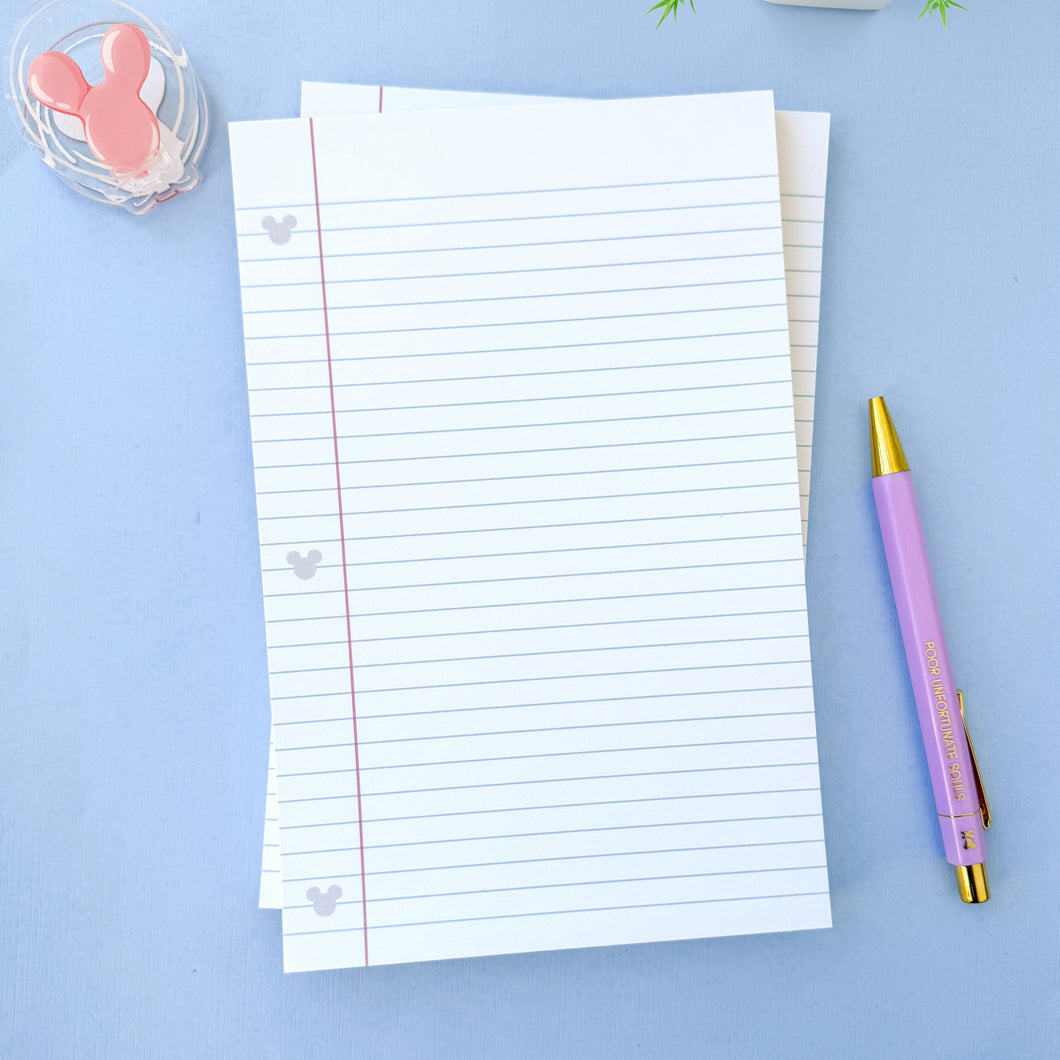 Hidden Mickey Lined Paper Notepad