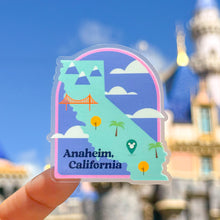 Load image into Gallery viewer, Anaheim CA State Destination Transparent Sticker
