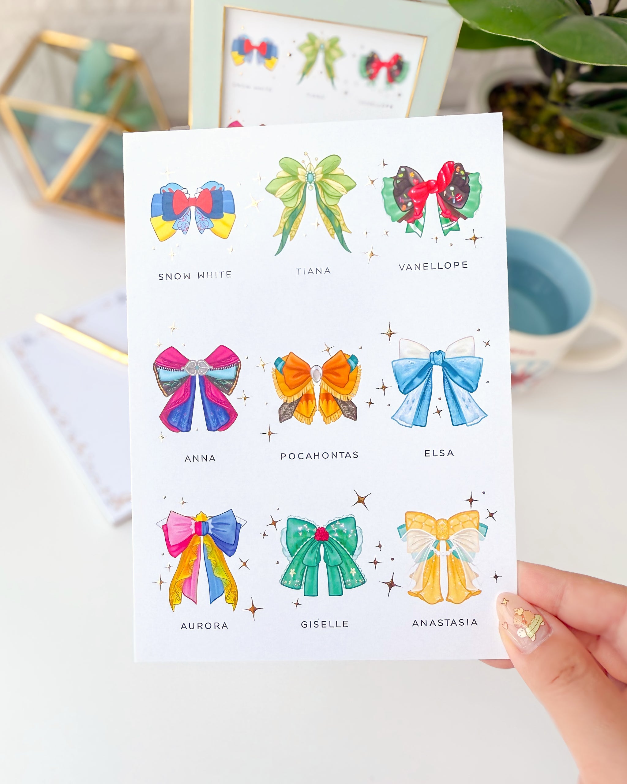 Princess Bows Set Gold Foil Print – Wish Upon Magic display picture 1