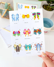 Load image into Gallery viewer, Princess Bows Set Gold Foil Print
