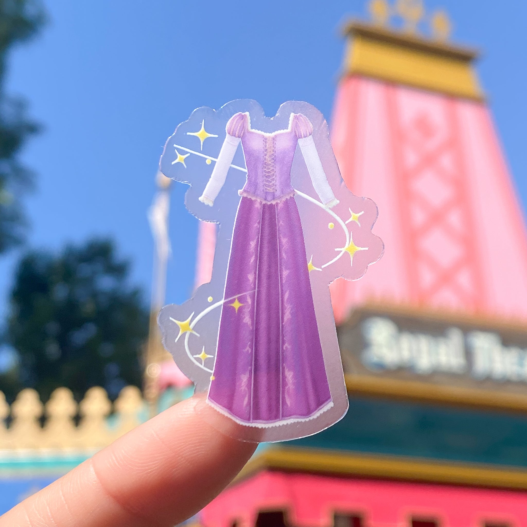 strapless open back dress Rapunzel Princess Dress Transparent Sticker – Wish Upon Magic