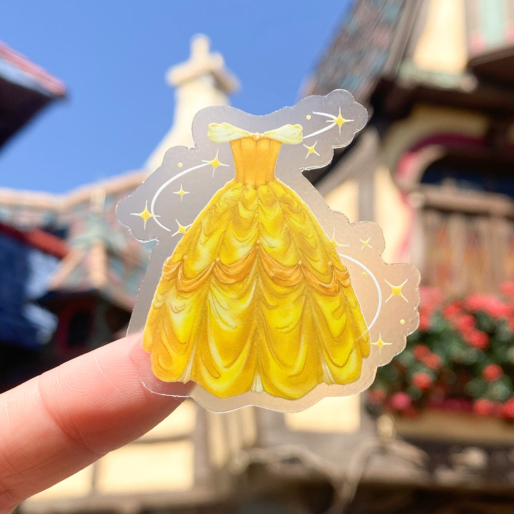 Belle Princess Dress Transparent Sticker – Wish Upon Magic Belle Princess Dress Transparent Sticker – Wish Upon Magic