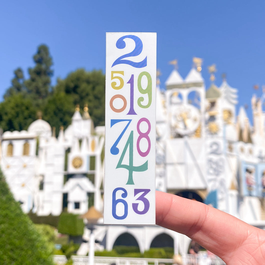 Small World Numbers Wall Holographic Sticker