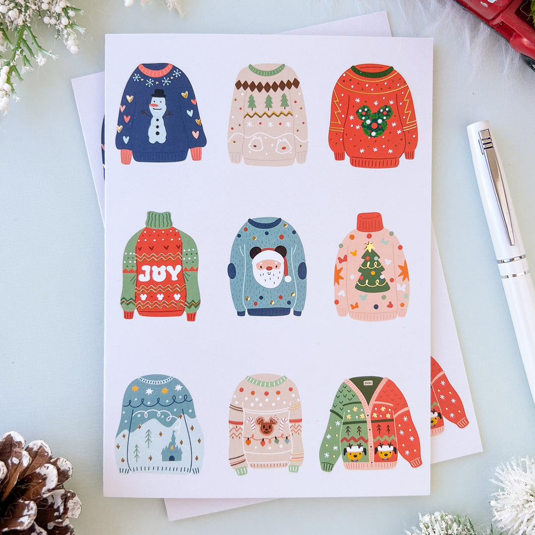 Ugly-Cute Christmassy Sweaters Holiday Greeting Card