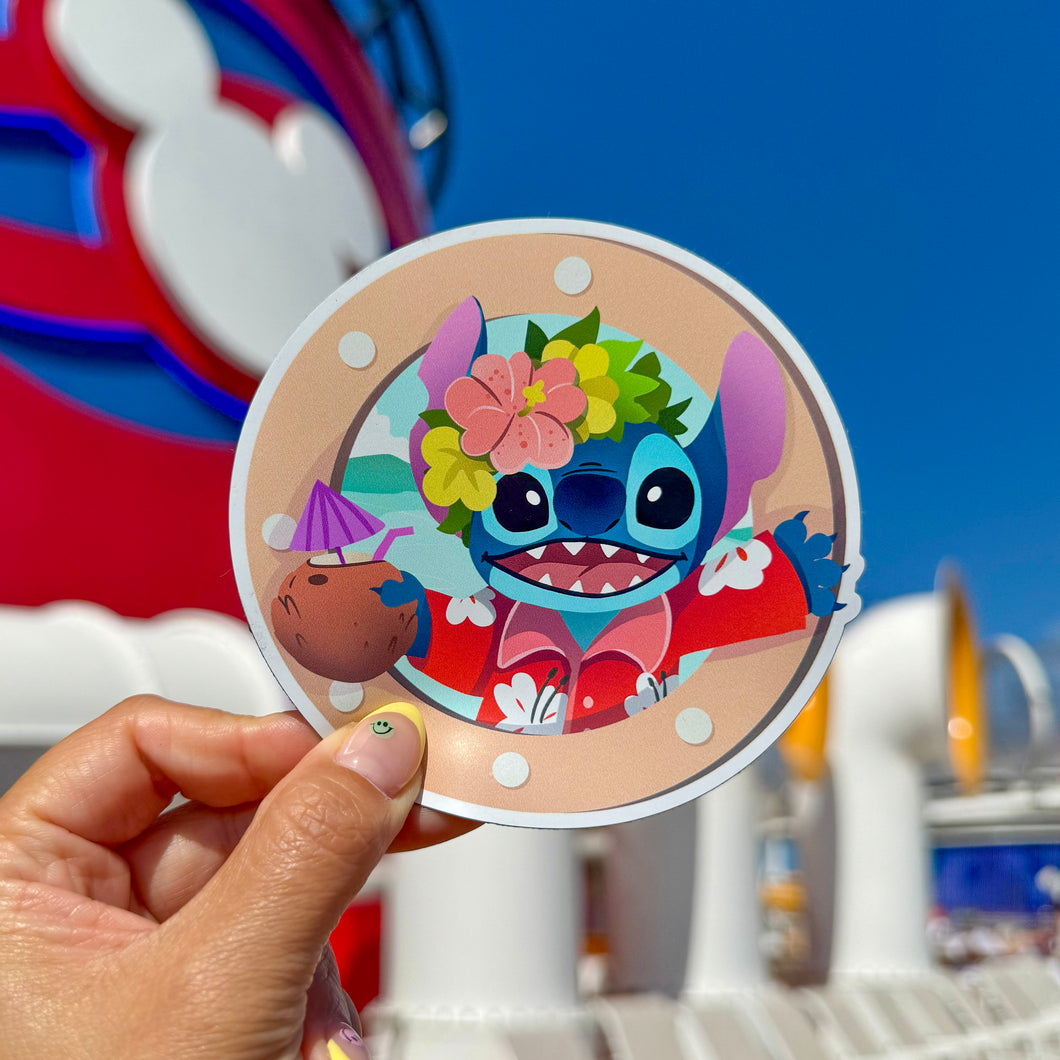 Aloha Stitch Porthole Cruise Magnet