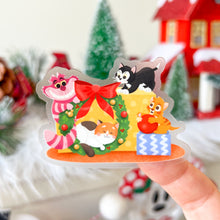 Load image into Gallery viewer, Aristocats Christmas Vintage Presents Transparent Sticker
