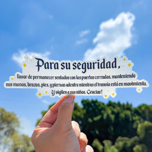 Load image into Gallery viewer, Para Su Seguridad Car Decal Bumper Sticker
