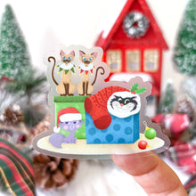 Load image into Gallery viewer, Yzma, Si, Am, Lucifer Christmas Vintage Presents Transparent Sticker
