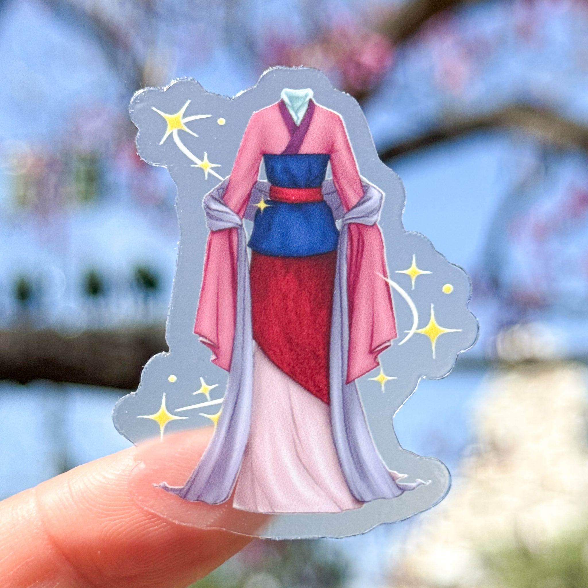 Mulan Princess Dress Transparent Sticker – Wish Upon Magic Mulan Princess Dress Transparent Sticker – Wish Upon Magic