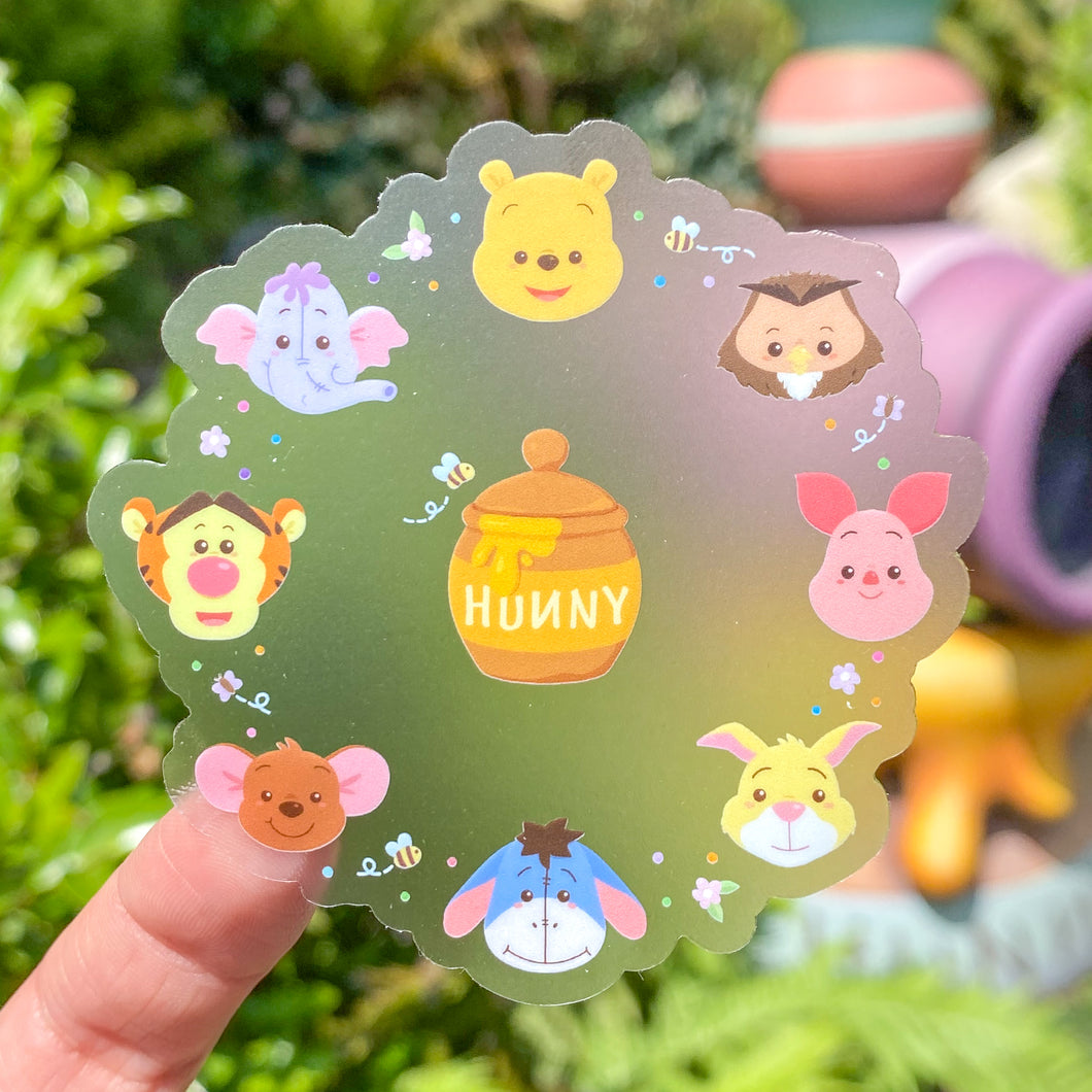 Winnie The Pooh & Friends Wreath Transparent Sticker