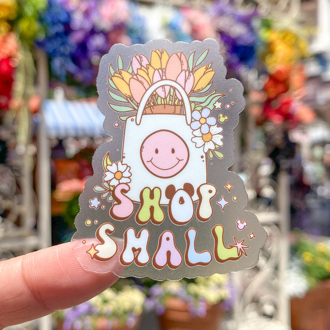 Floral Shop Small Shopping Bag Transparent Sticker