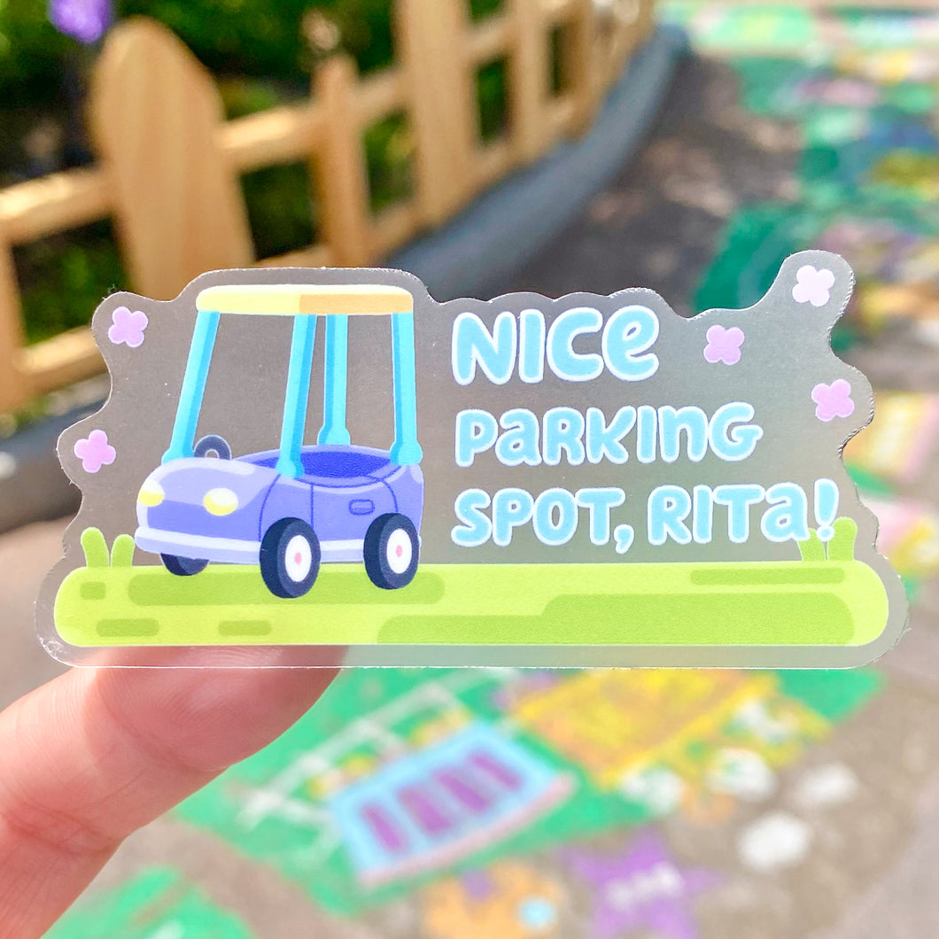 Nice Parking Spot Transparent Sticker