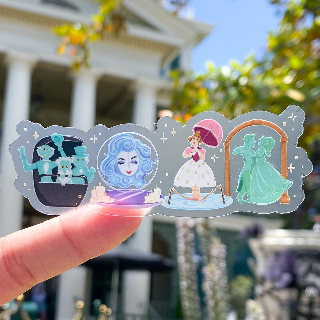 Haunted Mansion Landmarks Transparent Sticker